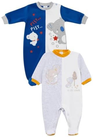 Ellepi set tutine ciniglia neonato confezione da 2 (6 Mesi, Bimbo2)