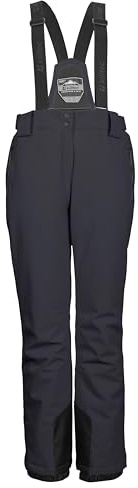 killtec Damen Skihose/Funktionshose mit abnehmbaren Trägern, Kantenschutz und Schneefang KSW 249 WMN SKI PNTS_ERIELLE, schwarz blau, 54, 43428-000
