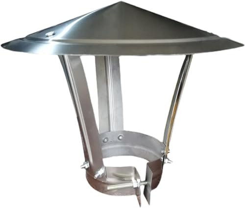 Generisch Regenhaube für Kamin aus Edelstahl, Universalhaube mit Schutzabdeckung für Ofenrohr, 80 mm, 300 mm Durchmesser, 10 cm x 25 cm Größe