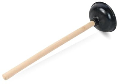 PARENCE.- Ventosa per WC per la pulizia degli zoccoli - Efficace e durevole con manico in legno naturale, ideale per la pulizia di WC e tubi intasati