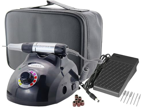 Elektrisches Fußpflegegerät Pediküre Nagelfräser Mobiles Schleifgerät | Maniküre Fräser mit Diamantschleifer und Aufbewahrungstasche