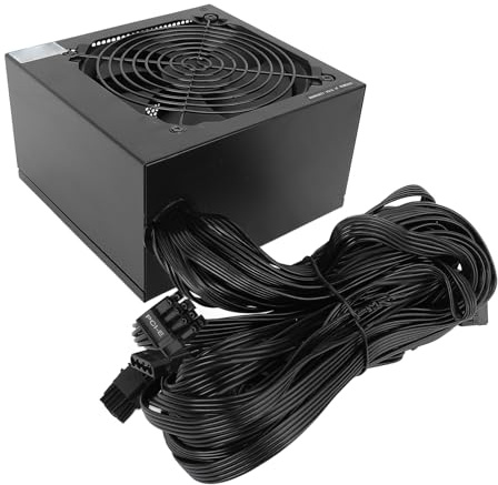 Fuente de Alimentación ATX de 700W, 4+4Pinx2 Conectores, Ventilador de Enfriamiento de 120 Mm, Control de Temperatura