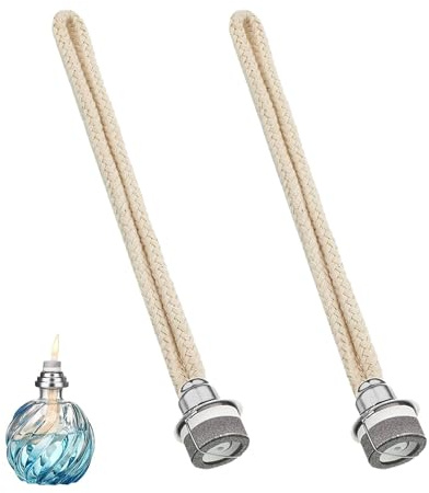 2 Pcs Oil Lamp Wick Fragrance, 13mm Oil Burner Wick Replacement, Natural Cotton Replacement Wicks for Oil Burners, Diffusers, Catalytic Burners, Aromatherapy & Home Decor