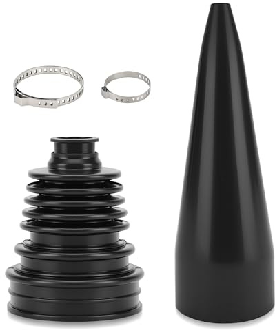 Fit4drive Universal CV Boot Installation Kit, 9 * 12.5cm Stretch Dust Cover with 2 Clamps & CV Boot Installation Tool, Premium CV Boot Installation Mount Cone Tool for CV Joint Drive Shaft