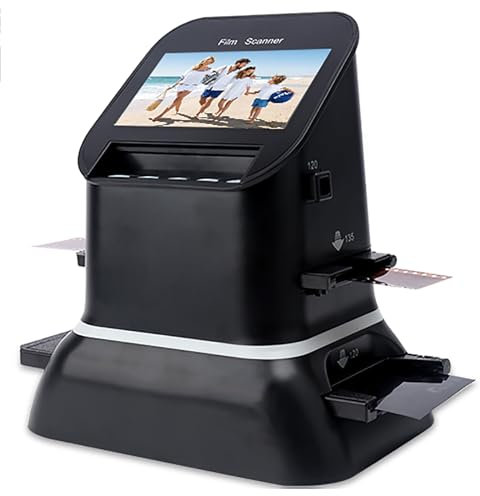 High Resolution Film Scanner, 1080P LCD Screen, Digital Film Converter for 35mm, 135, 126, 127 Negatives & Slides to Digital JPEG