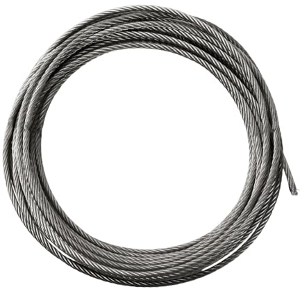 10M Cable de Acero Inoxidable, 7 x 19 Cuerda de Alambre de Acero Inox, Trabajo Pesado Cables Metalicos para Interior Exteriores Cable Barandilla (5 mm)