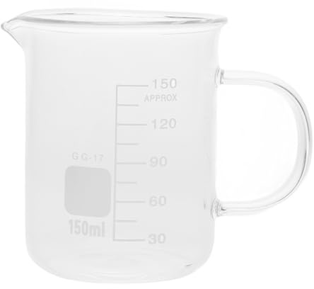 Vaso Medidor de Vidrio Asa 150ml para Laboratorio y Cocina