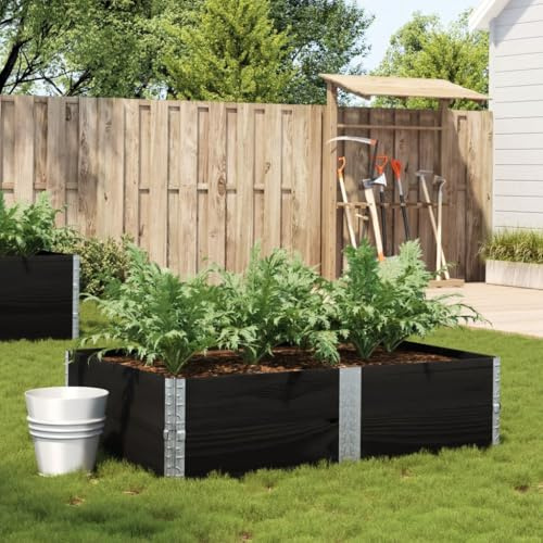 ZQQLVOO Jardinière noire - Pot de fleurs - Pour extérieur - Pour jardin, terrasse - 150 x 100 cm - Bois de pin massif