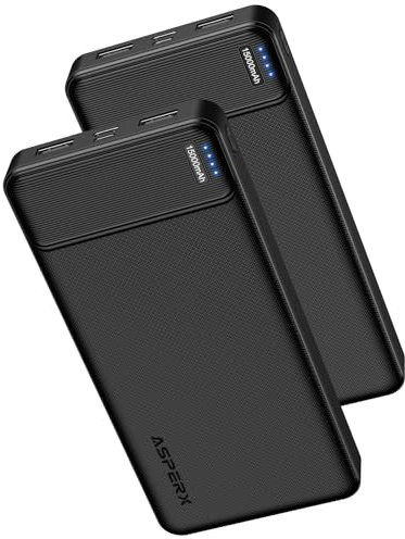 AsperX Power Bank [2 Pack]15000mAh Charging Banks Input Output PowerBanks