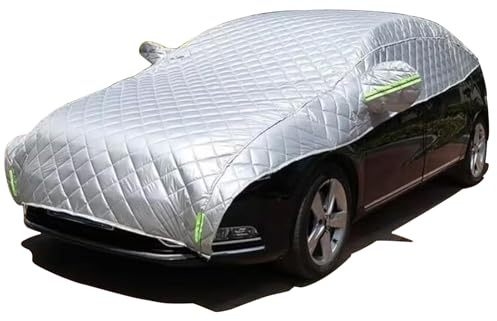 Hagelschutzplane Auto, Hagelschutz Abdeckplane Auto, Halbgarage Hageldecke Atmungsaktiv & Wasserdicht für Auto, Autoabdeckung mit Reflektoren und Spanngurten, Autoplane Universal (für SUVs)