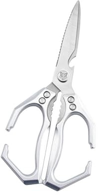 KieTeiiK Forbici da cucina resistenti per osso/pesci/verdure - Manico ergonomico antiscivolo con serrature di sicurezza Forbici per la preparazione degli alimenti in lega di alluminio