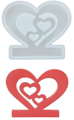 Stampo a forma di cuore in silicone fatto a mano, strumento flessibile per progetti decorativi e in gesso Stampo in silicone multiuso