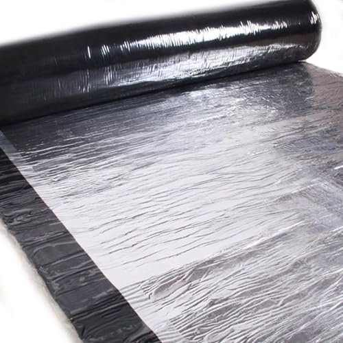 Cinta de Aluminio Impermeable, Tela Asfáltica Autoadhesiva Tejado, Rollo Bituminoso Reparación Adhesiva para Terraza Techos Goteras Grietas(40x1000cm)