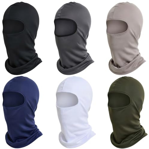 Fegat 6 Stück Sturmhaube Motorrad Skimaske, Balaclava Gesichtshaube Herren Damen UV-Schutz Atmungsaktive, Sturmmaske Fahrrad Kopfbedeckung Winddicht für Outdoor Sports Ski Radfahren, Einheitsgröße