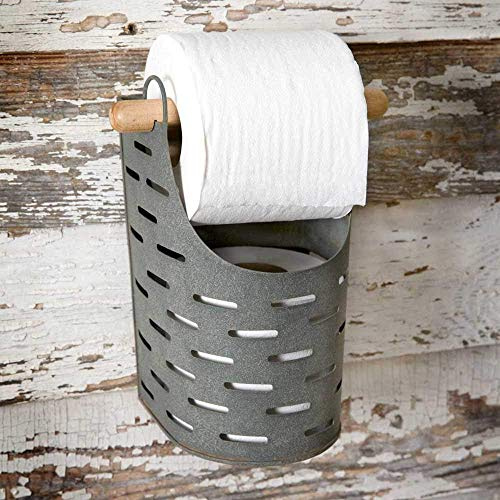 Colonial Tin Works Metal Toilet Paper Holder,grey