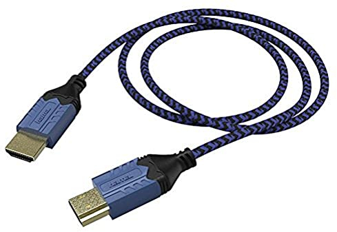 Hama High Speed HDMI-Kabel, 2,5 m (mit Ethernet, 3D-fähig, 4k Ultra HD, z.B. zum Anschluss an PS4, TV, Gewebemantel) HDMI Verbindungskabel blau