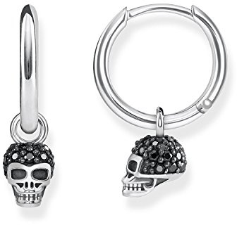THOMAS SABO Creolen Totenkopf 925er Sterlingsilber, Geschwärzt