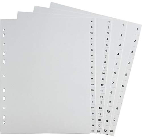 Schäfer Shop Ordner-Register. Überbreite. Zahlen 1-31. grau