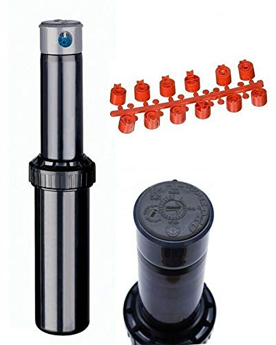 Opengardenweb Pop-Up Turbinen-Sprinkler 3/4 Zoll Super-PRO K-Rain mit kostenlosem Ersatzdüsen-Set | mit Durchflussregelung | Gummiabdeckung | Revolutionäres Anti-Verstopfungspatent | (1)