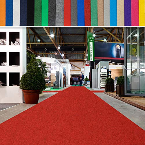 casa pura Messeteppich bis 40 m Länge - schwer entflammbar - Nadelfilz Meterware als Hochzeitsteppich Rollteppich Eventteppich VIP Teppich - Auslegware für Privat & Gewerbe (rot meliert, 200x700 cm)