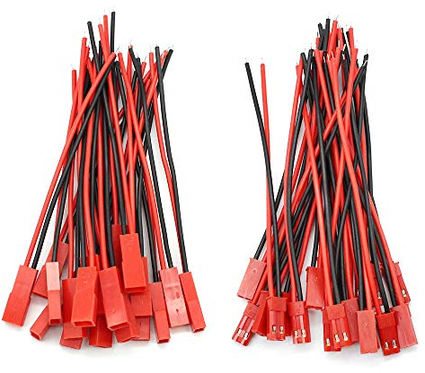 D-Orange 20 Paar JST SM 2 polig Stecker, 22 AWG JST 2 Pin Steckverbinder | Männlichen und Weiblichen Steckverbinder Adapter, mit 100 mm Elektrisch Kabel, für LED-Licht, Elektronik, DIY-Projekte