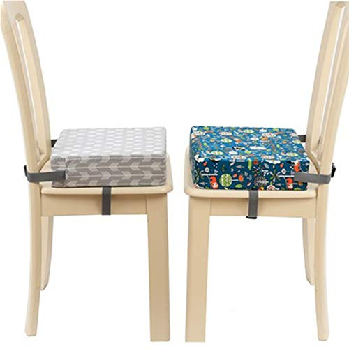 Chickw1g Sitzerhöhung Stuhl, Kinder Sitzkissen Sitzerhöhung Stuhl Cartoon, Tragbar Sitzkissen Verstellbar Zerlegbar Esszimmerstuhl ErhöHen Pad Esszimmer Boostersitze (Grau,32.5x32.5x8cm)