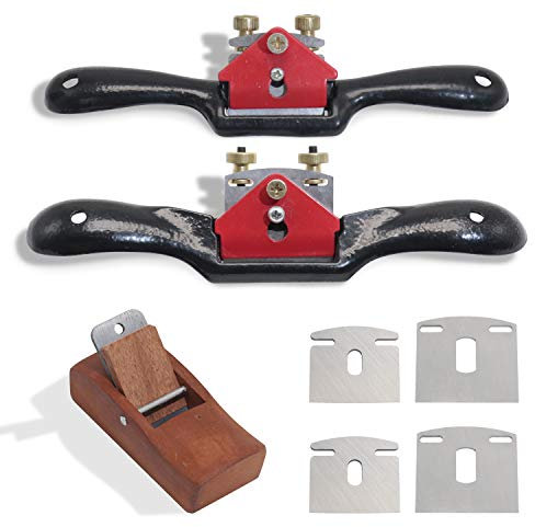 boeray 2 radios ajustables con base plana, 6 cuchillas de metal y 1 herramienta de mano portátil para carpintería de madera perfecta para manualidades de madera, raspador de madera, trabajo de madera