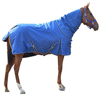 Suministros Estables Engrosamiento De La Manta del Caballo Tejido Resistente Al Desgarro A Prueba De Viento Y Lluvia,Azul(Size:135cm)
