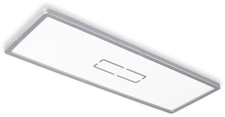 BRILONER Leuchten - LED Deckenleuchte, Deckenlampe mit Hintergrundbeleuchtungseffekt, 22 Watt, 2.700 Lumen, 4.000 Kelvin, Weiß-Silber, 580x200x29mm (LxBxH), 3394-014