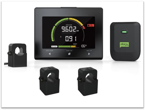 Efergy E-Max Display Kit - Three 3 Phase energy meter No Wi-Fi Required. Easy Install. Downloadup to 2 years data from portable display.