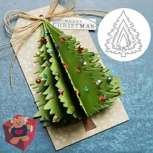 Cutting Dies for Card Making，Cutting Dies Cut Stencils for DIY Scrapbooking Photo Album Decorative Embossing Paper Dies for Card Making Templated+Cute Brooch Pin (Christmas Tree)
