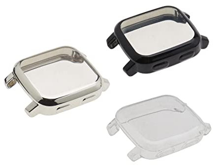 ECSiNG 3 x Schutzhülle für Smartwatch, aus TPU, schwarz, transparent, silberfarben, stoßfest, kompatibel mit Garmin Venu SQ/Venu Sq Music