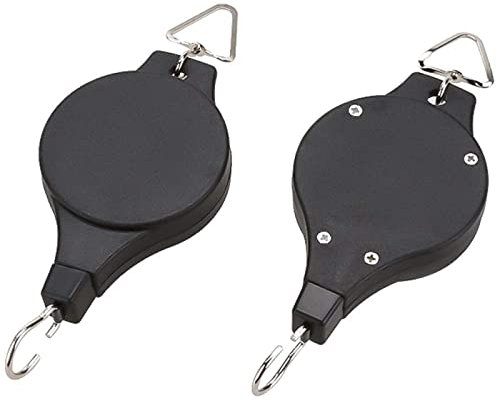 Pianta Puleggia Appeso Cesto Ganci Cesto di Fiori Retrattile Vaso Gancio Giardino Puleggia Retrattile Gancio Carico Massimo 15 KG Ganci,5 PZ