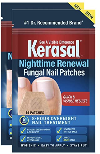 Kerasal Nighttime Nail Renewal Patches - 14 Patch Twin Pack - Overnight Restoring Nail Repair