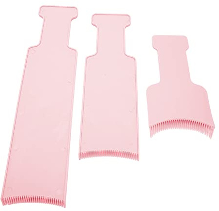 Strähnenbrett, Balayage Board, 3 Stück Kunststoff Haarfärbetafel Stylingwerkzeug Bogenkammzähne für Friseursalons (Rosa)