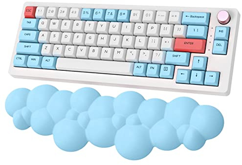 ZIYOU LANG Blaue Tastatur-Handballenauflage Wolke Weiche Tastatur-Handgelenkauflage mit rutschfester Unterseite waschbares, ergonomisches Memory-Schaum-Pad für PC-Laptop, bequem und weich