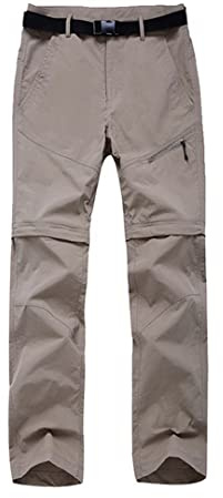 Pantalon de camping et de randonnée pour femme - Séchage rapide - Amovible - Pour escalade et trekking, kaki, XL