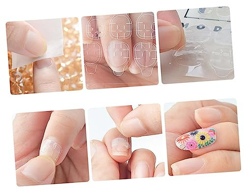 FRCOLOR 50blätter Nagelsticker Doppelseitig Für Künstliche Nagelspitzen Umweltfreundlich Und Transparent Blatt Packung Einfach Anzuwenden Für Modische Nagelkunst