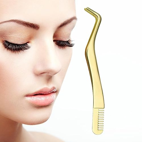 Böjd pincett för fransar,Pincett för ögonfransförlängning i rostfritt stål | och kluster, Lash Applicator Tool för kvinnor, Professionella ögonfransförlängningsverktyg Itrimaka