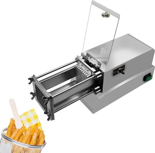 ZUMAHA Electric French Fry Cutter, Professional Stainless Steel Potato Chipper, Commercial Grade Potato Cutter, With 8mm,10mm,12mm Blade, For Home And Commercial Use,8mm