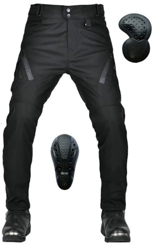 HOMDECR Damen/Männer Slim Fit Motorrad Jeans Mit Protektoren Knie Und Hüftprotektoren Stretch Slim Fit Denim Motorradhose Cargo Motorradjeans Schutzhose Biker Pants (4XL)