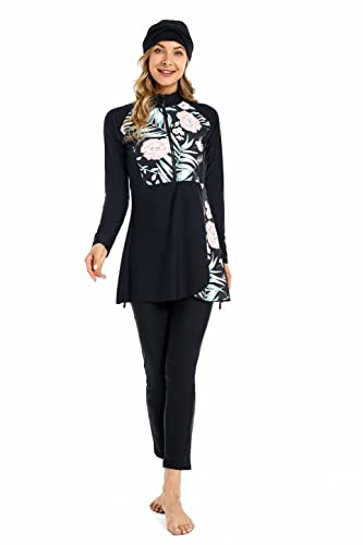 BaJooruly Modest Swimsuit for Women Plus Size Bukini for Girls Full Coverage Bathing Suit Swimming Costume(4XL,J9)