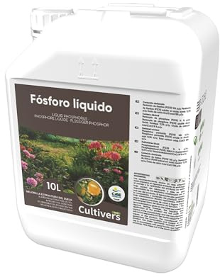 CULTIVERS Fósforo Ecológico Líquido 10 L. Abono y Fertilizante para Plantas y Cultivos, proviene de la Roca Fosfórica. Mejora Raíces, Floración, Fructificación y Resistencia a Enfermedades y Estrés