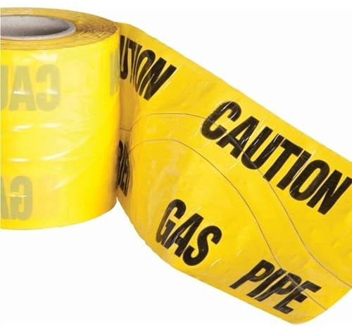 PDL – PegDev - High-Visibility Underground Detectable Warning Tape Gas 150mm x 10m - Durable & Rot Resistant
