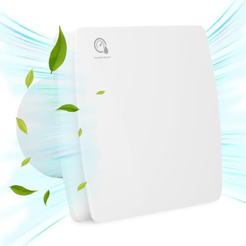 Yugodex Badlüfter 2 set Abluftventilator 100mm mit Feuchtesensor und Timer Badlüfter niedrigem Energieverbrauch 12W Lüfter für Bad und Küche Ventilator mit Rückstauklappe -Weiß CE