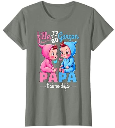 Fille Ou Garçon Parti Révélation du Sexe bébé Cadeau Papa T-Shirt