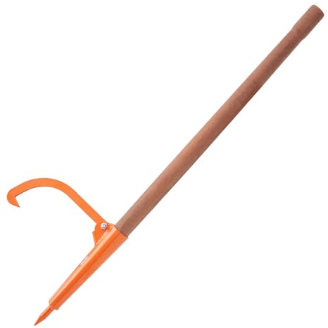 VEVOR 46.5 Log Lifter with Wooden Handle, Adjustable Heavy Duty Log Roller Cant Hook, Opening Felling Log Roller, Log Cant Hook Logging Tools for Rolling, Raising, Turning Logs up to 18 Dia