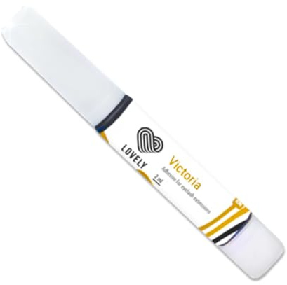 LOVELY Wimpernkleber VICTORIA - schneller Kleber Trocknungszeit: 1 Sek., 8 Wochen Haftkraft, sehr beständig - Wimpernkleber für Wimpernverlängerung geeignet für Studios & Fremdanwendung - 2ml Schwarz