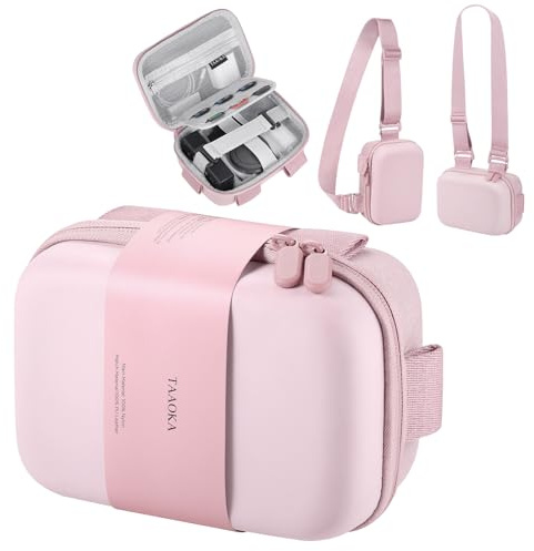 TAAOKA Digital Camera Case, Protective & Lightweight Camera Case with 2 Carrying Ways, Waterproof & Shockproof Small Camera Bag (Pink)