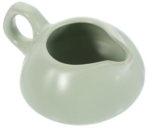 LAPYAPPE Salsera De Cerámica Para Servir Salsa De Leche Con Asa, Cuenco Para Condimentos Resistente a Altas Temperaturas, Recipiente Multiusos Para Cocina y Té, Capacidad Grande, Color Blanco